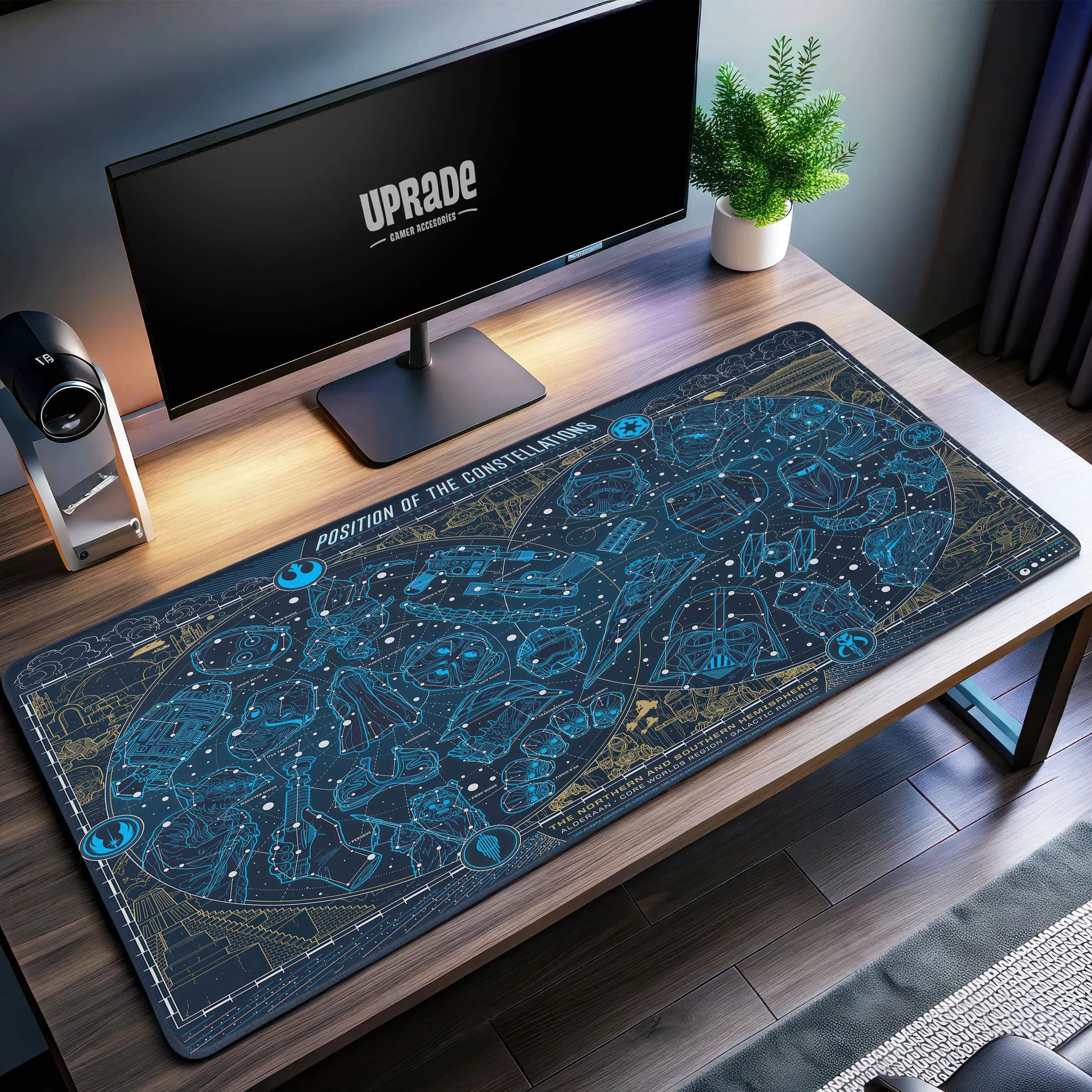 Allleftout Star Wars Constellations Desk Mat, Galactic Mouse Pad