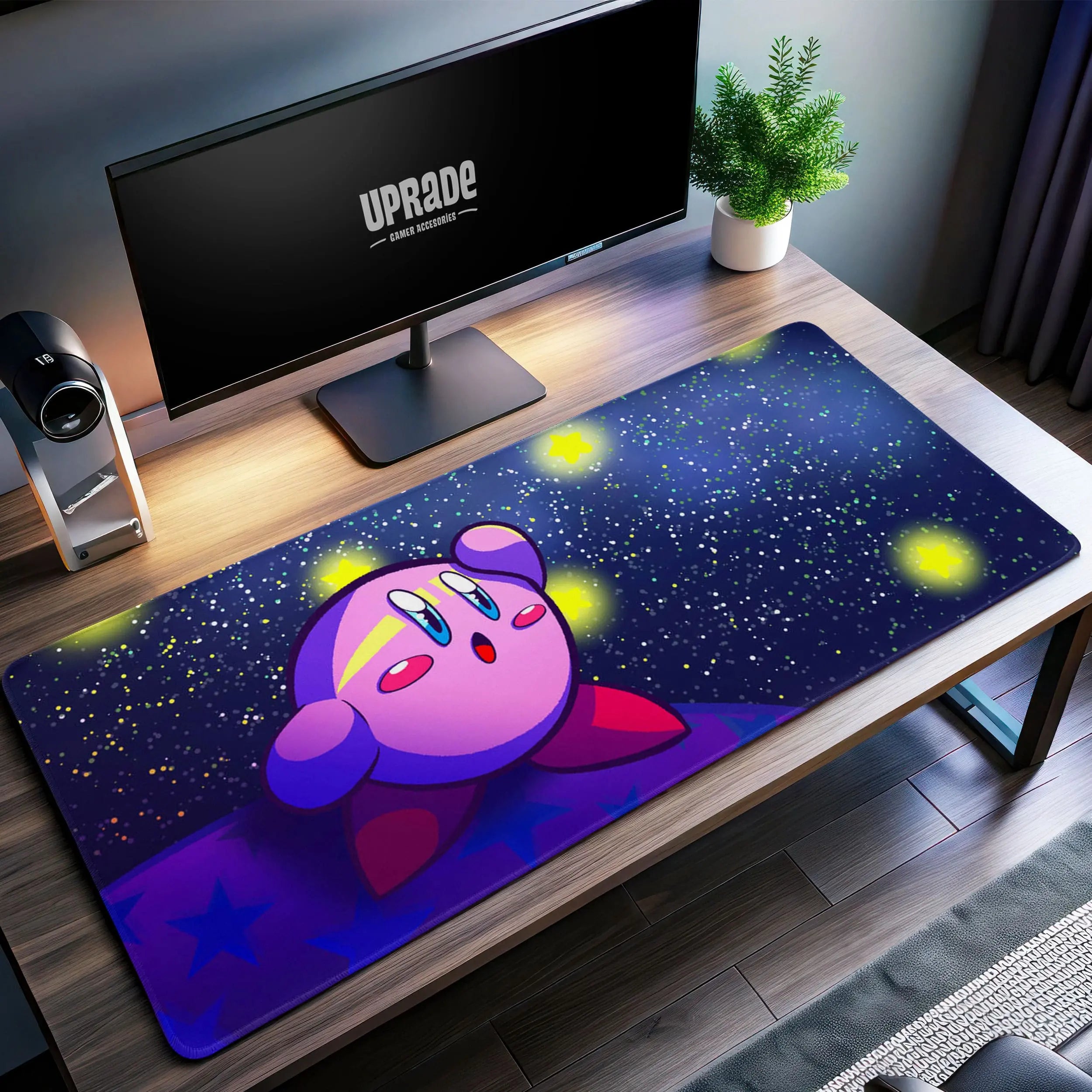 Allleftout Kirby Starry Night Desk Mat, Dream Land Mouse Pad