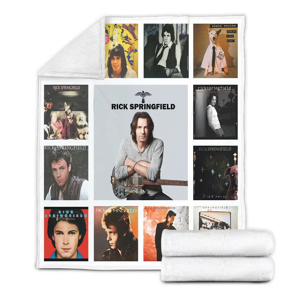 Rick Springfield Album Covers Fleece Blanket Gift For Wife Husband