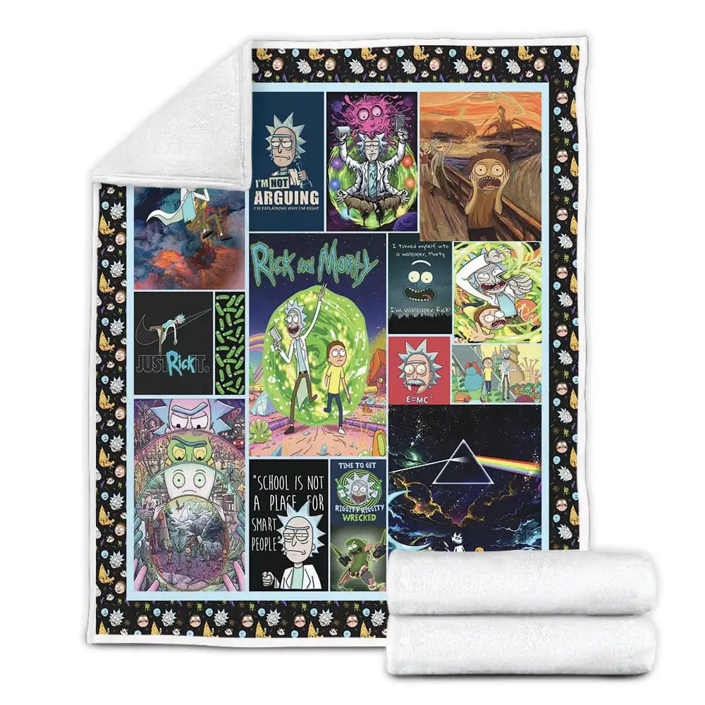 Rick And Morty Fleece Blanket Gift For Wife Husband