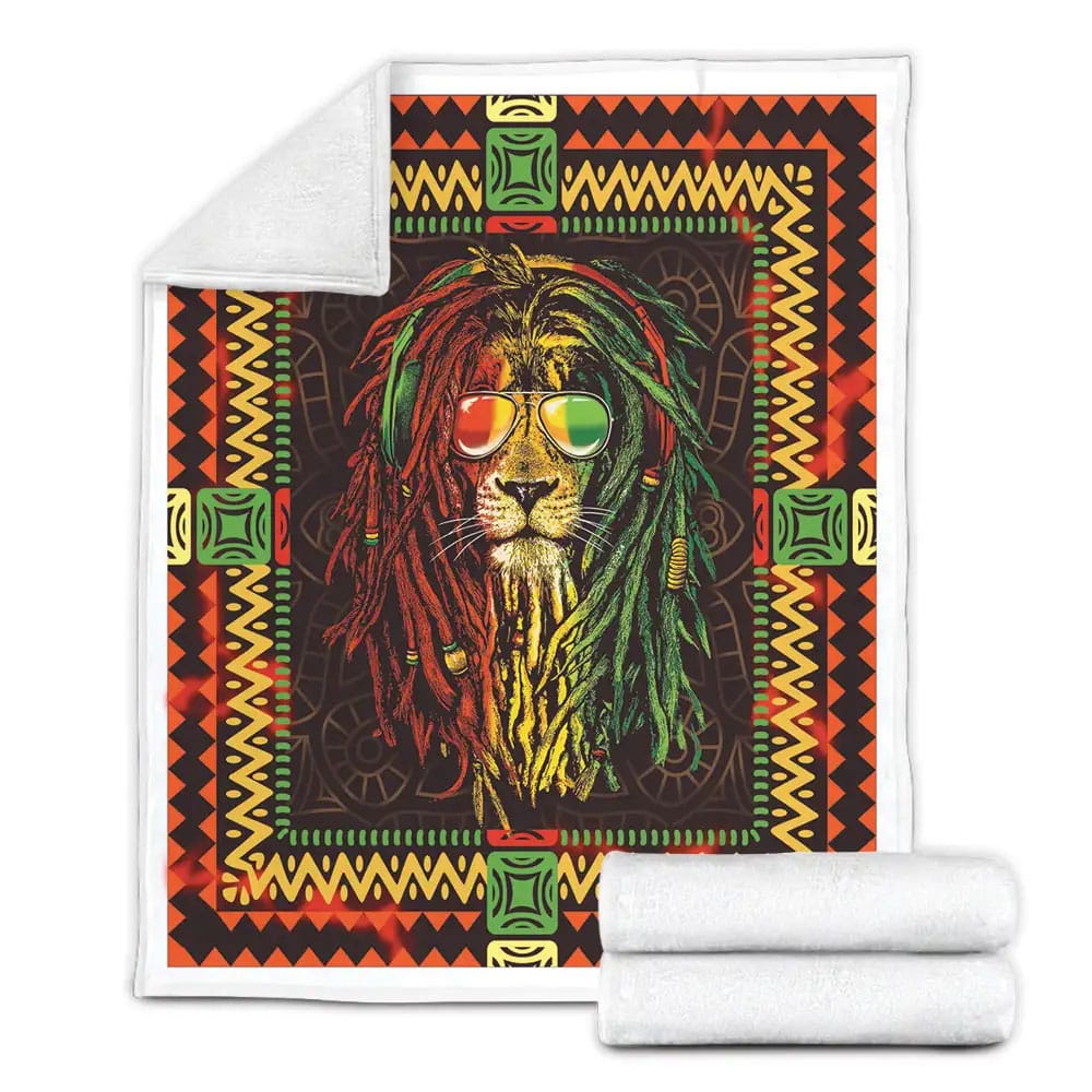 Rasta Lion Fleece Blanket Gift For Besties