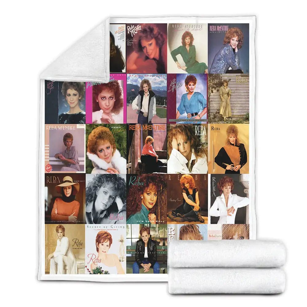 Reba Mcentire 2 Album Covers Fleece Blanket Gift For Mothers Day Fathers Day