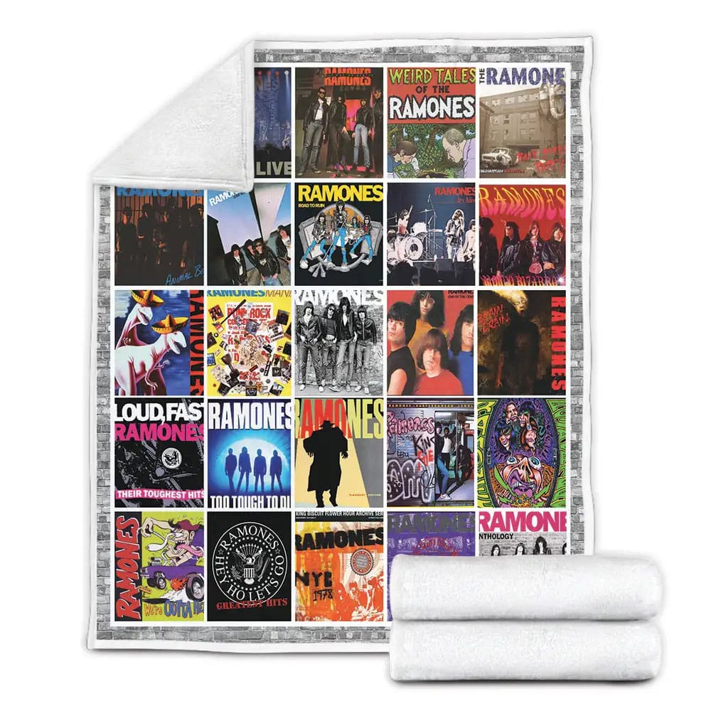 Ramones Albums Cover Poster Fleece Blanket Gift For Wife Husband