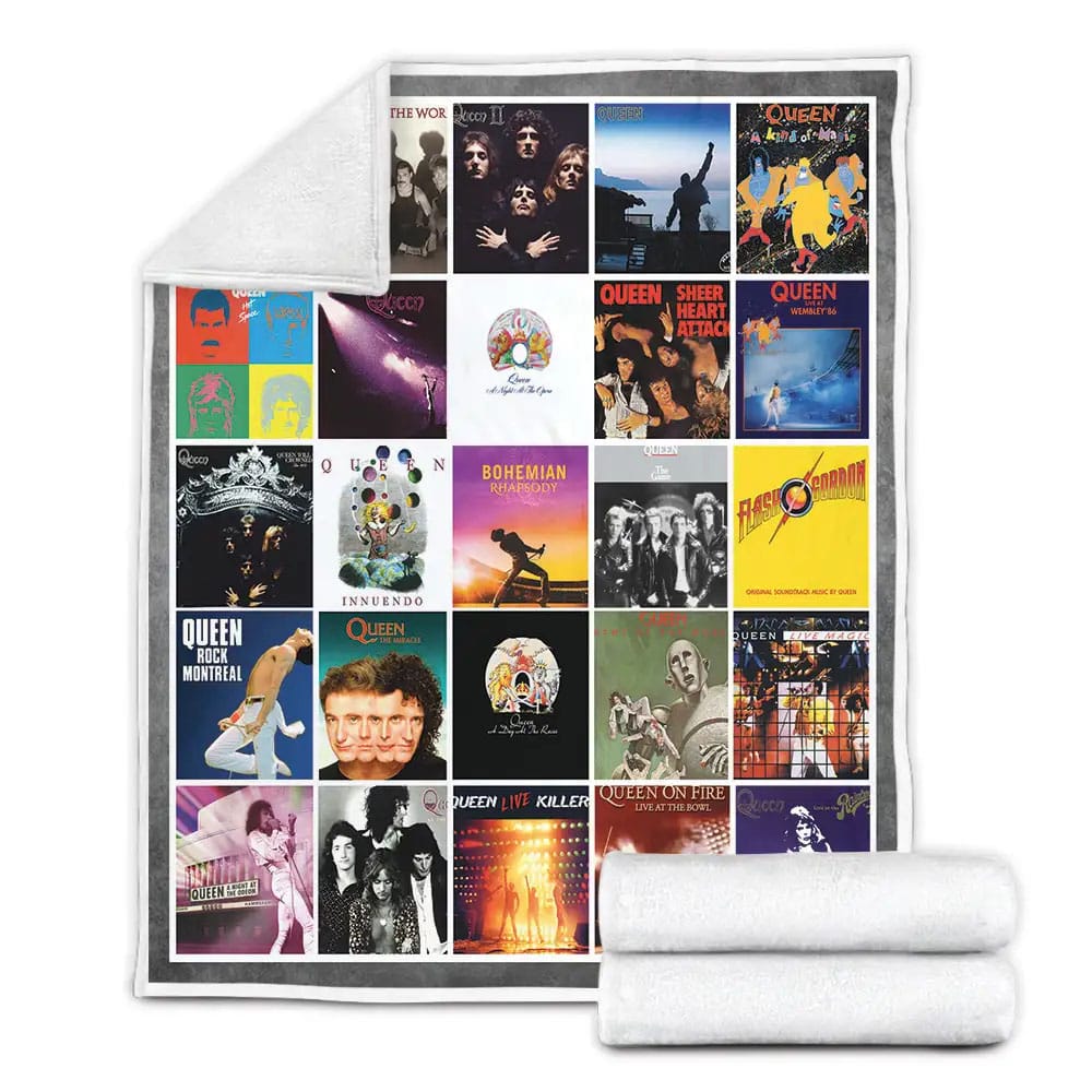 Queen Albums Cover Poster Fleece Blanket Gift For Birthday Halloween Christmas