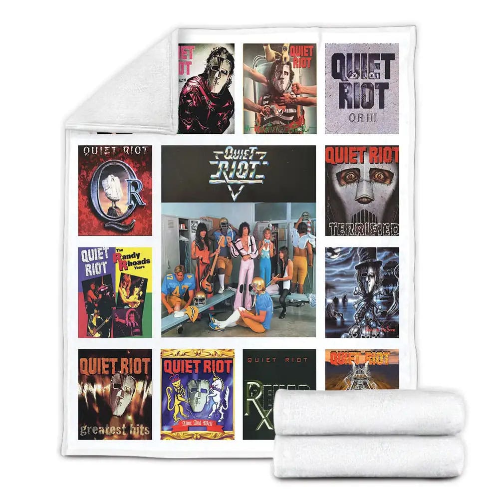 Quiet Riot Album Covers Fleece Blanket Gift For Birthday Halloween Christmas