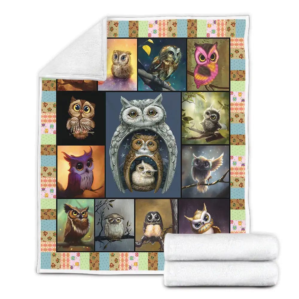 Owl Fleece Blanket Gift For Wife Husband