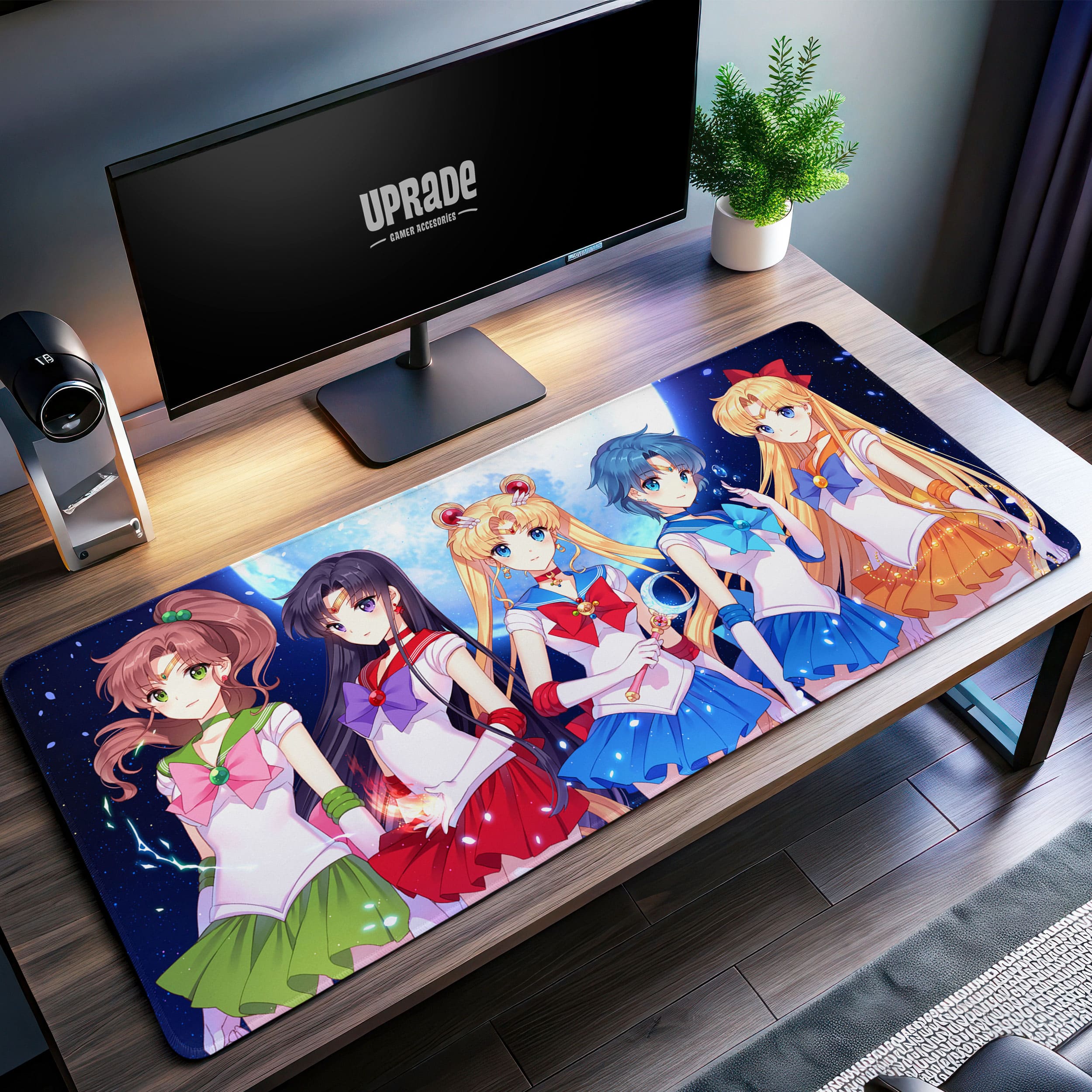 Allleftout Lunar Elegance Desk Mat, Sailor Moon Mouse Pad
