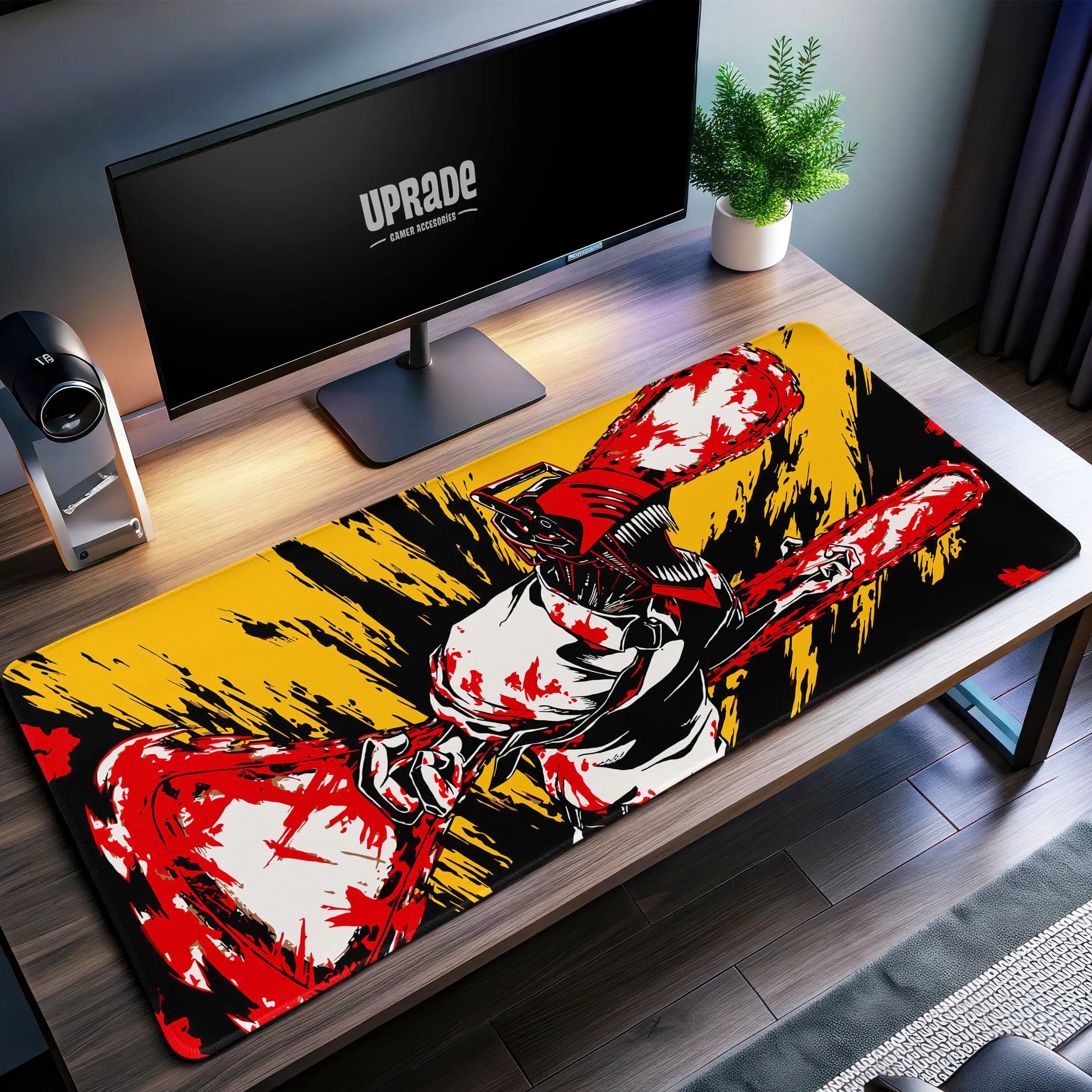 Allleftout Chainsaw Man Rage Desk Mat, Denji Devil Form Mouse Pad