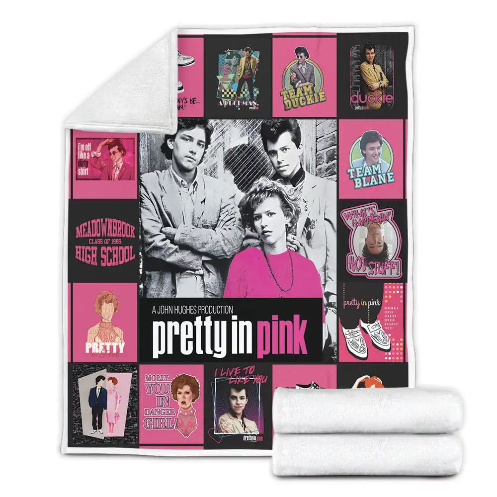 Pretty In Pink Poster Fleece Blanket Gift For Birthday Halloween Christmas