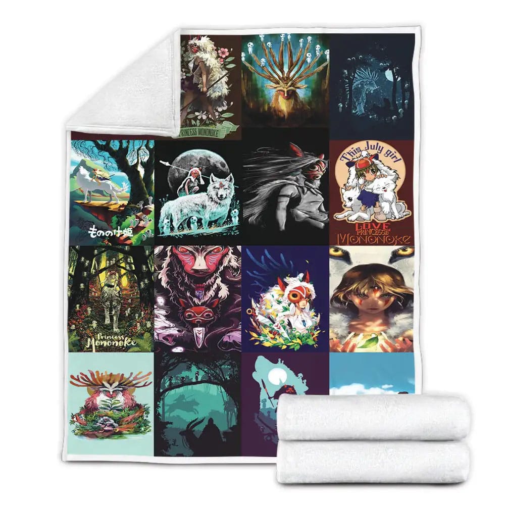 Princess Mononoke Fleece Blanket Gift For Wife Husband