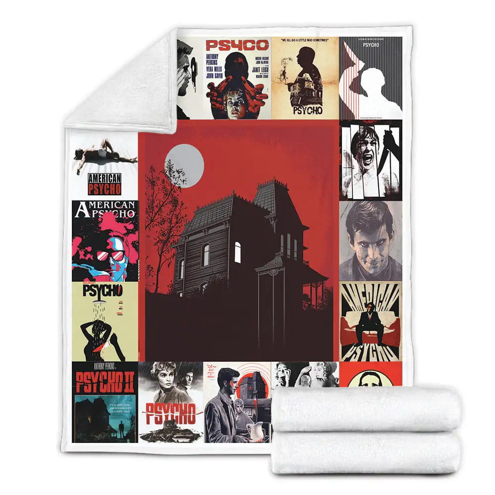Psycho Fleece Blanket Gift For Mothers Day Fathers Day
