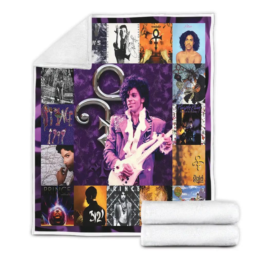 Prince Albums Cover Poster Fleece Blanket Gift For Birthday Halloween Christmas