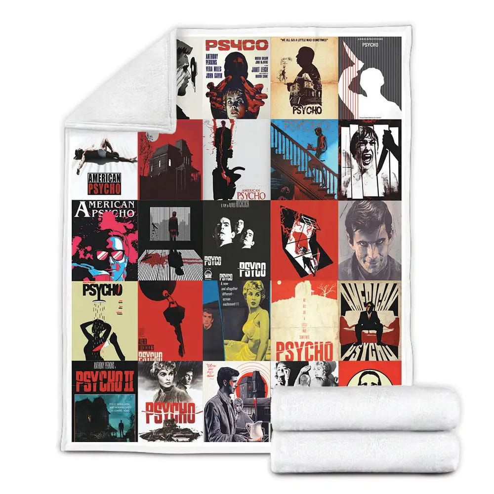 Psycho Fleece Blanket Gift For Birthday Halloween Christmas