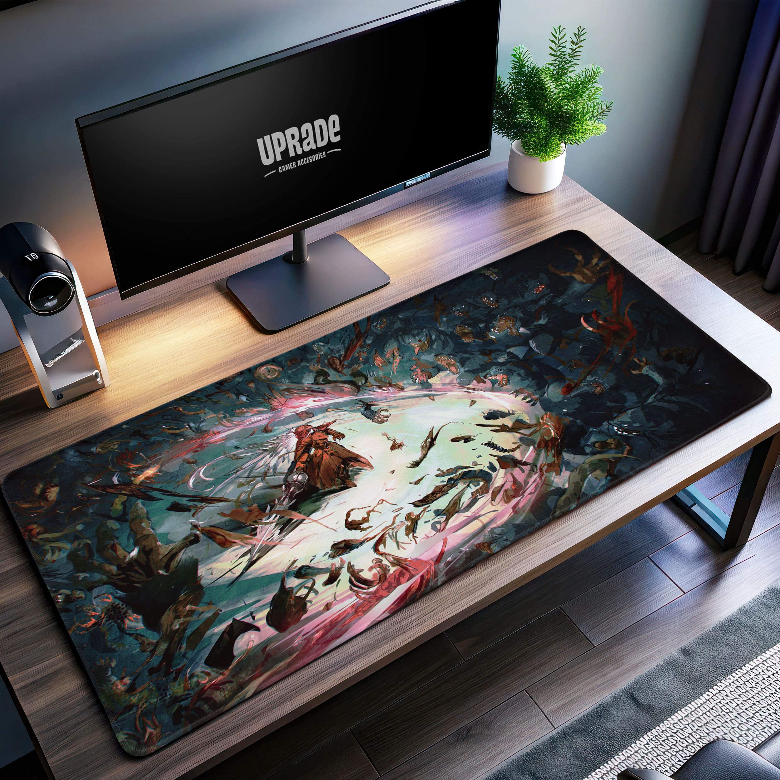 Allleftout Crimson Elegance Desk Mat, Shalltear Bloodfallen Mouse Pad