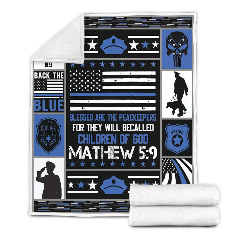 Police Blessed Are The Peacekeepers Fleece Blanket Gift For Besties