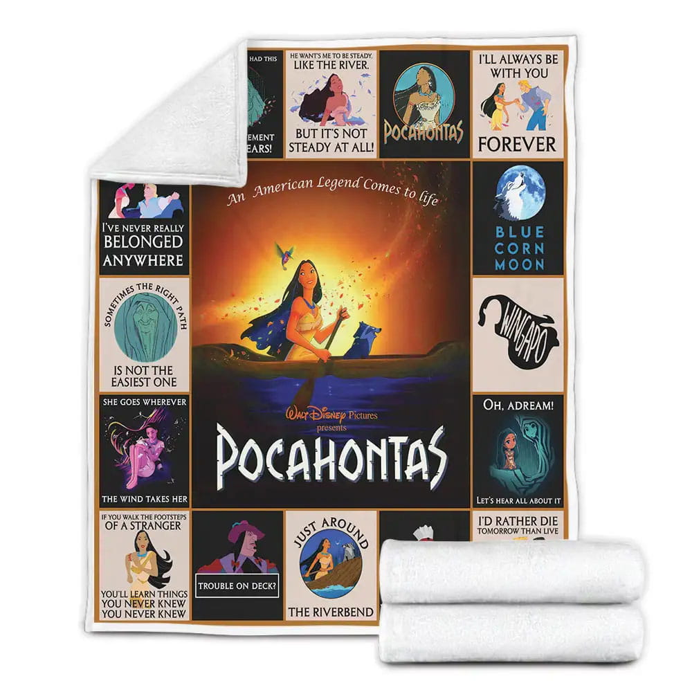 Pocahontas Fleece Blanket Gift For Wife Husband