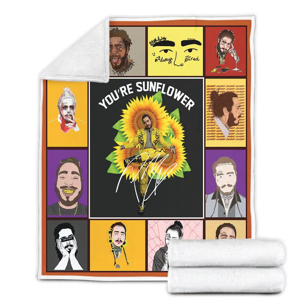 Post Malone Fleece Blanket Gift For Mothers Day Fathers Day
