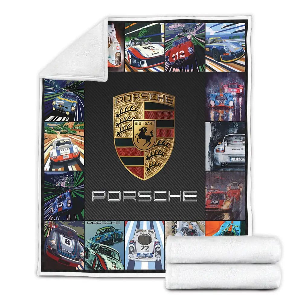 Porsche Fleece Blanket Gift For Birthday Halloween Christmas