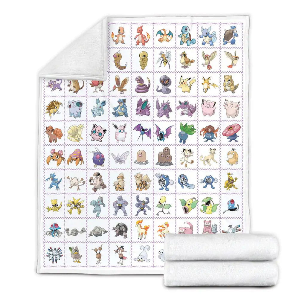 Pokemon Fleece Blanket Gift For Birthday Halloween Christmas