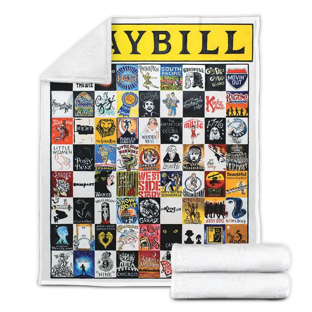 Playbill Fleece Blanket Gift For Birthday Halloween Christmas