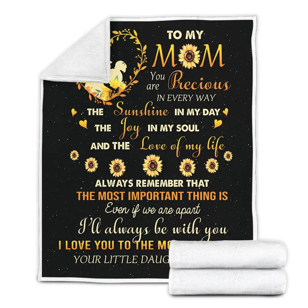 Petmytshirt Sunflower Family To My Mom Fleece Blanket Gift For Besties