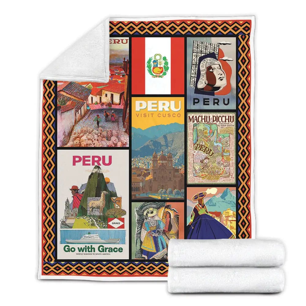 Peru Go With Grace Fleece Blanket Gift For Mothers Day Fathers Day