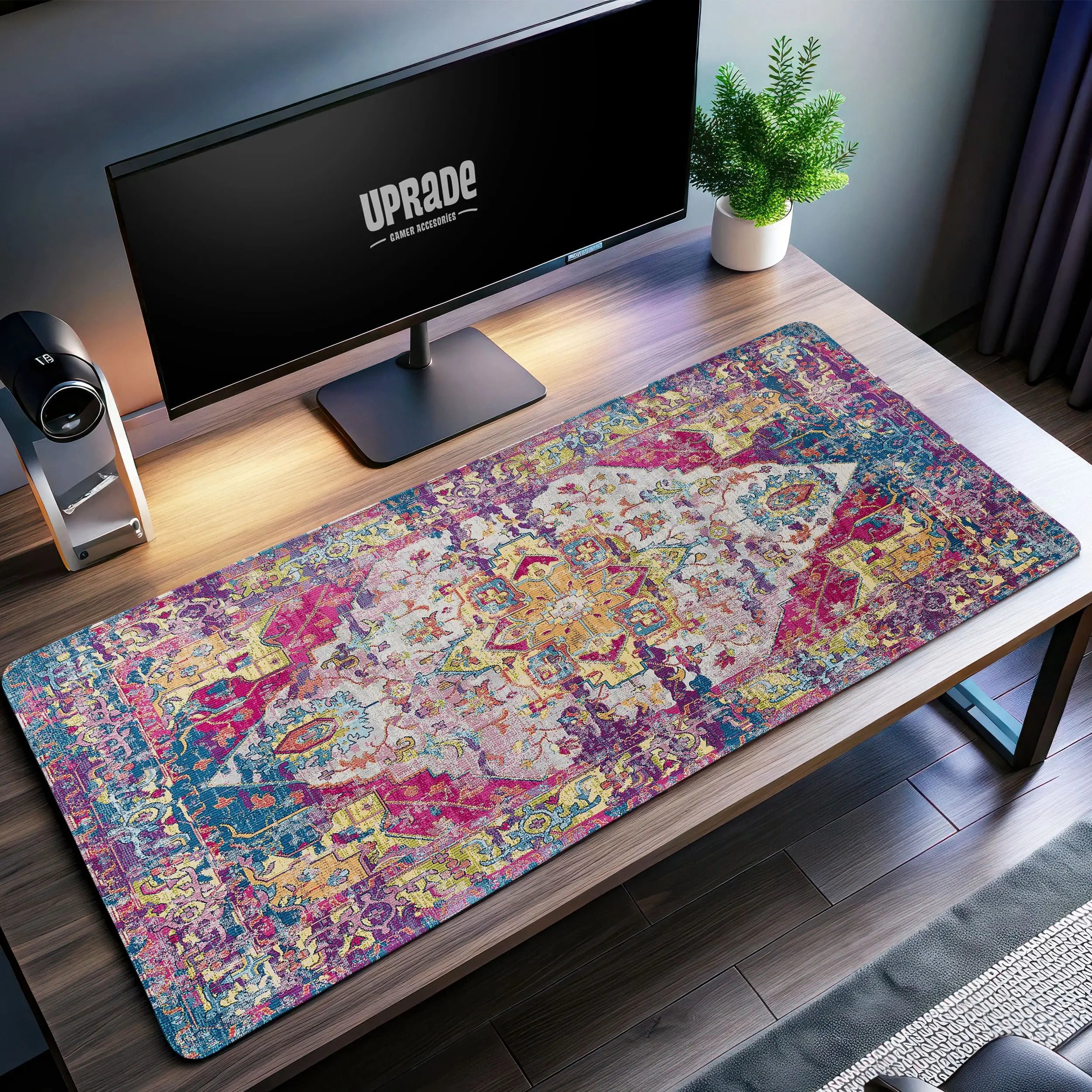 Allleftout Multicolor Vintage Boho Desk Mat, Persian Style Mouse Pad