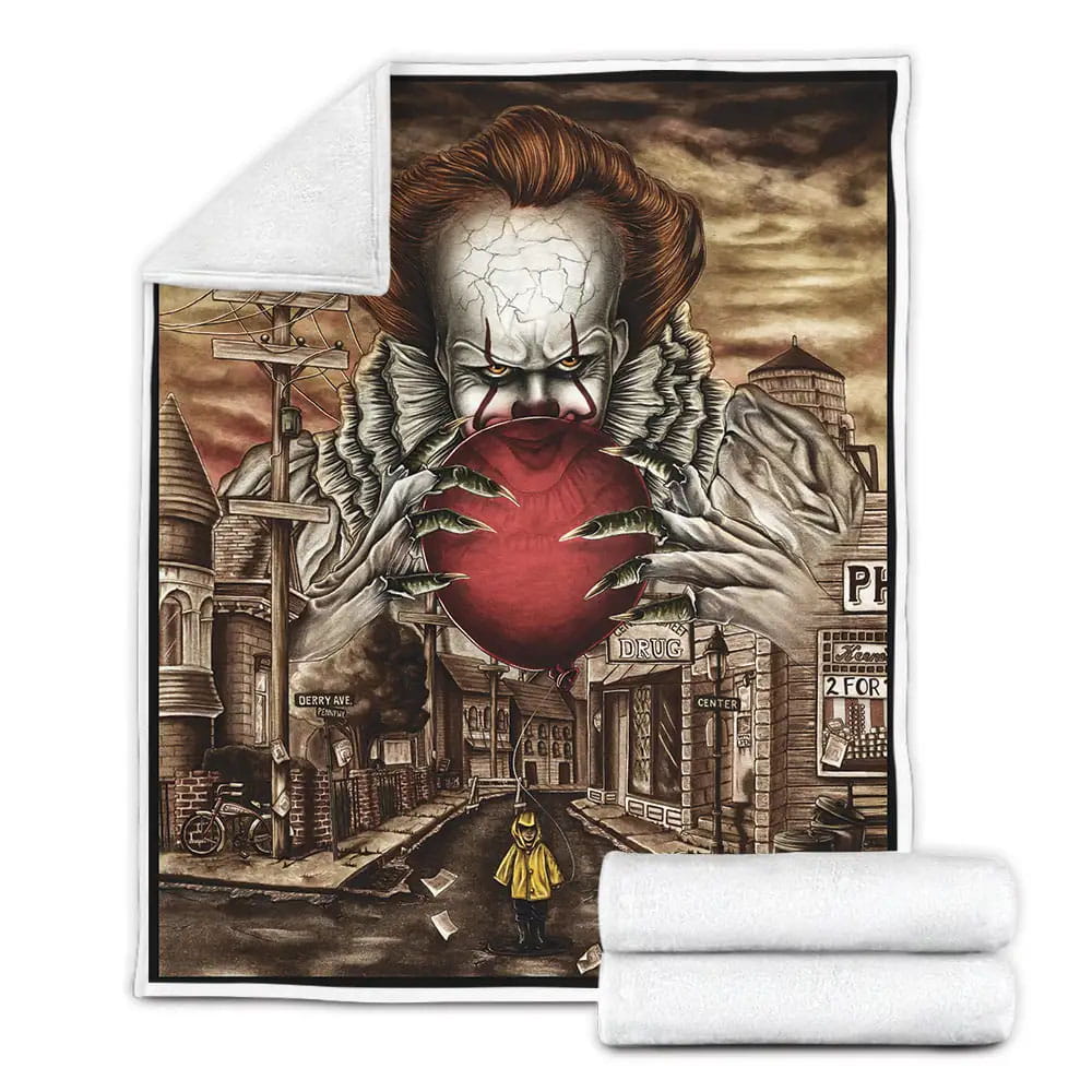 Pennywise Fleece Blanket Gift For Birthday Halloween Christmas