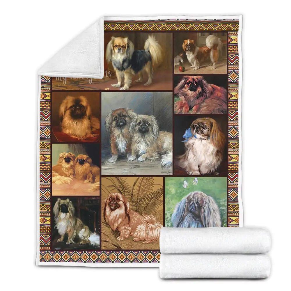 Pekingese Fleece Blanket 
