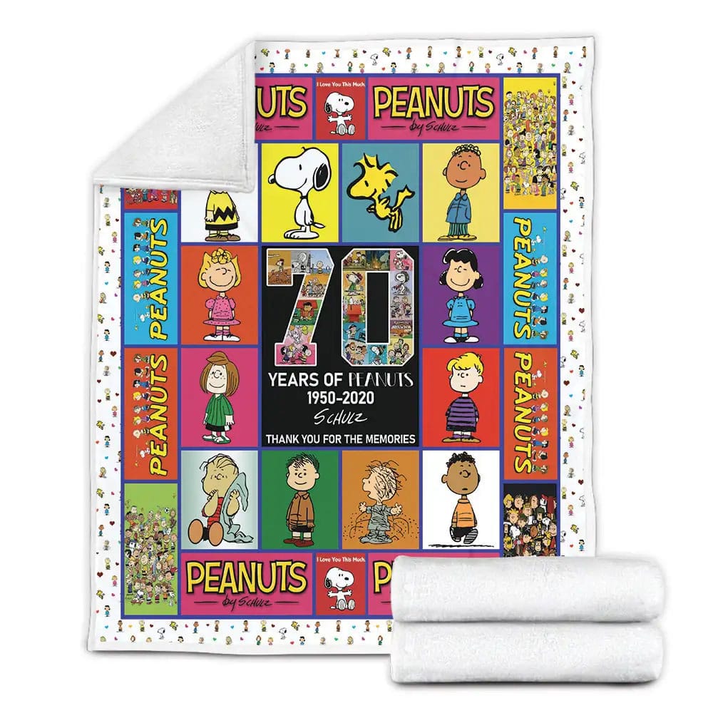Peanuts 70 Years Fleece Blanket Gift For Besties