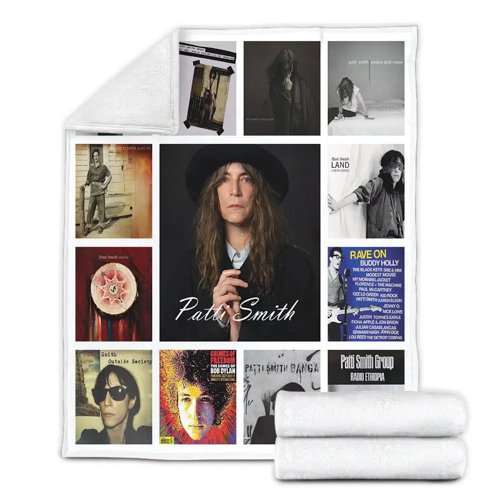 Patti Smith Album Covers Fleece Blanket Gift For Mothers Day Fathers Day