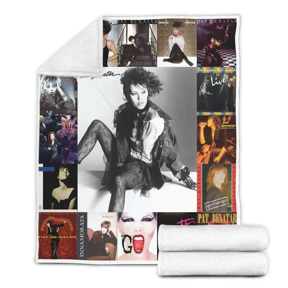 Pat Benatar Album Covers Fleece Blanket Gift For Wife Husband