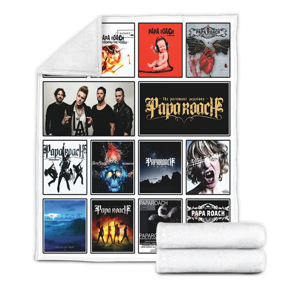 Papa Roach Album Covers Fleece Blanket Gift For Wife Husband