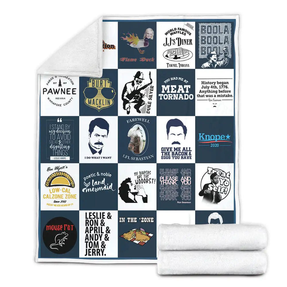 Parks And Recreation Fleece Blanket Gift For Besties