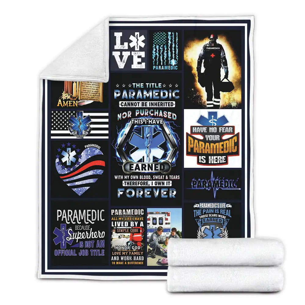 Paramedic Life Fleece Blanket Gift For Mothers Day Fathers Day