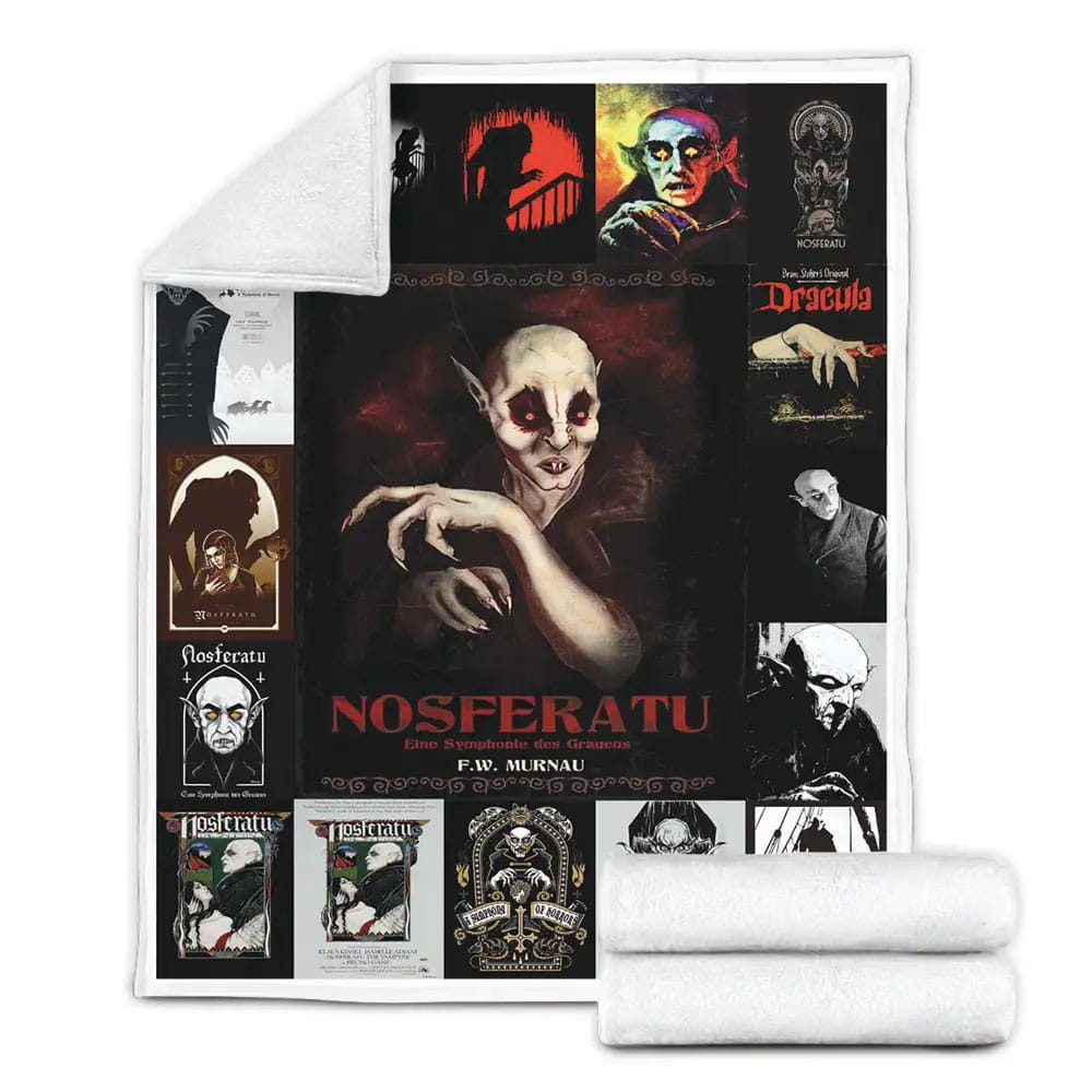 Nosferatu Fleece Blanket Gift For Mothers Day Fathers Day