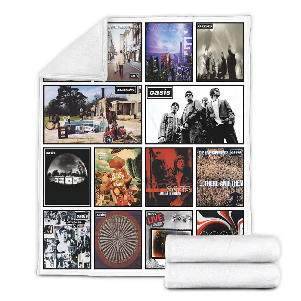 Oasis Album Covers Fleece Blanket Gift For Besties