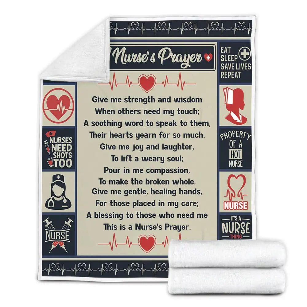 Nurse Give Me Strength And Wisdom Fleece Blanket Gift For Besties