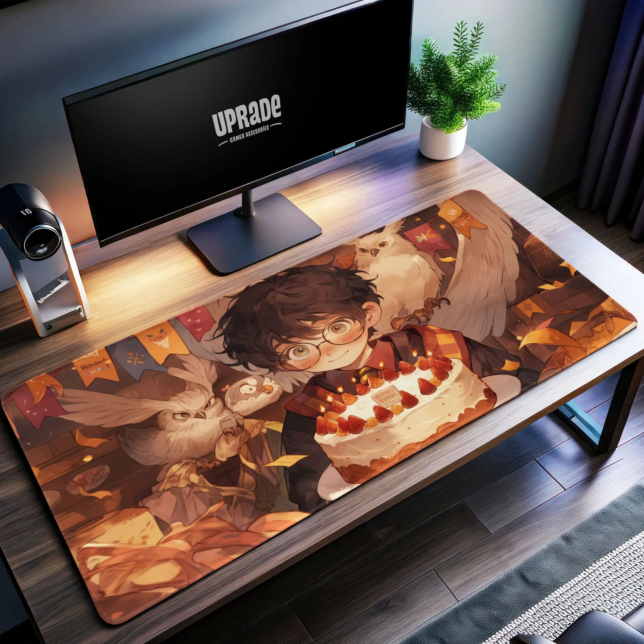 Allleftout Harry Potter Birthday Desk Mat, Wizard Celebration Mouse Pad