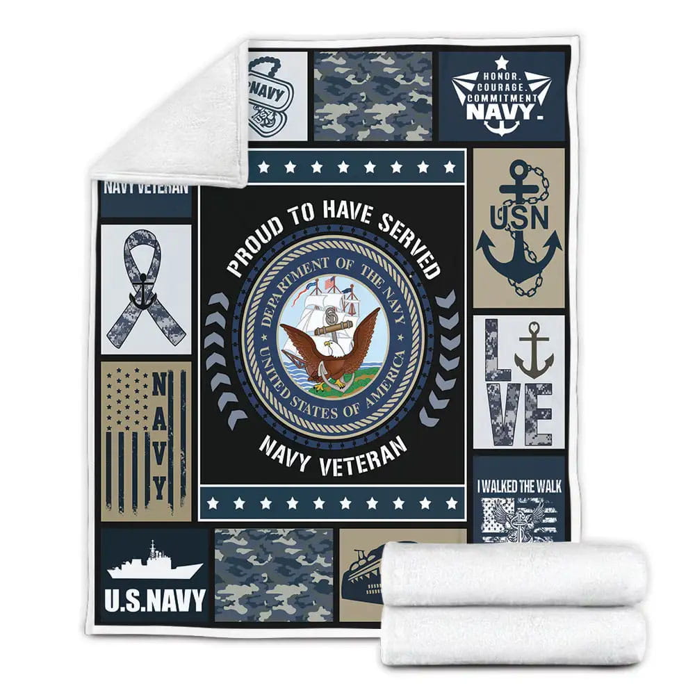 Navy Veteran Fleece Blanket Gift For Besties