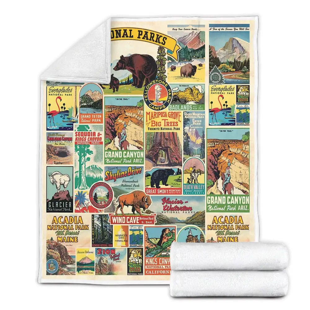National Park Fleece Blanket Gift For Wife Husband