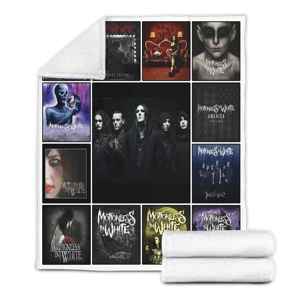 Motionless In White Album Covers Fleece Blanket Gift For Mothers Day Fathers Day