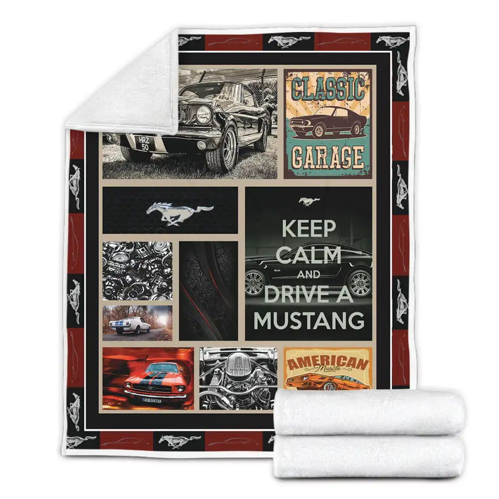 Mustang All The Time Fleece Blanket Gift For Birthday Halloween Christmas