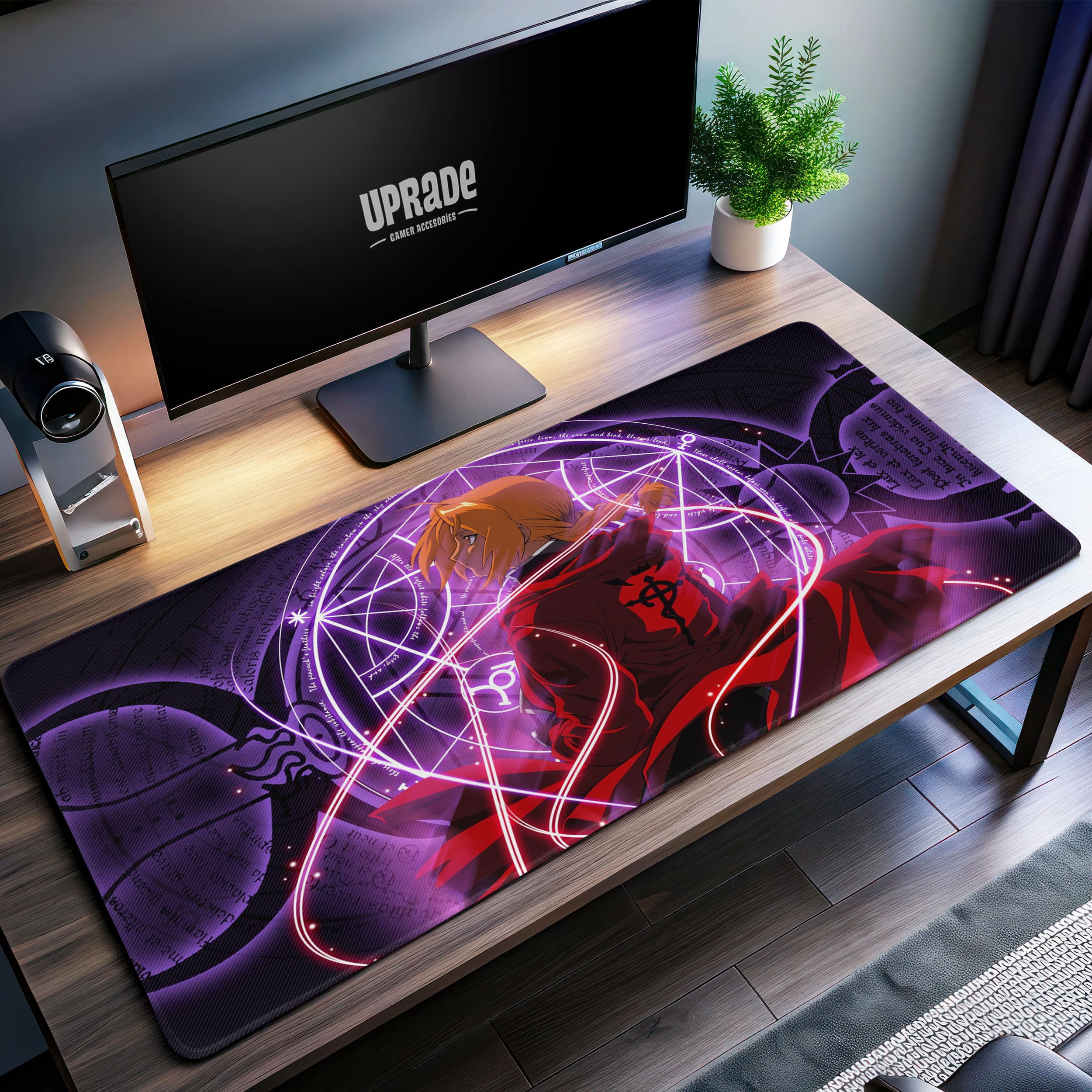 Allleftout Crimson Alchemy Desk Mat, Fullmetal Mouse Pad
