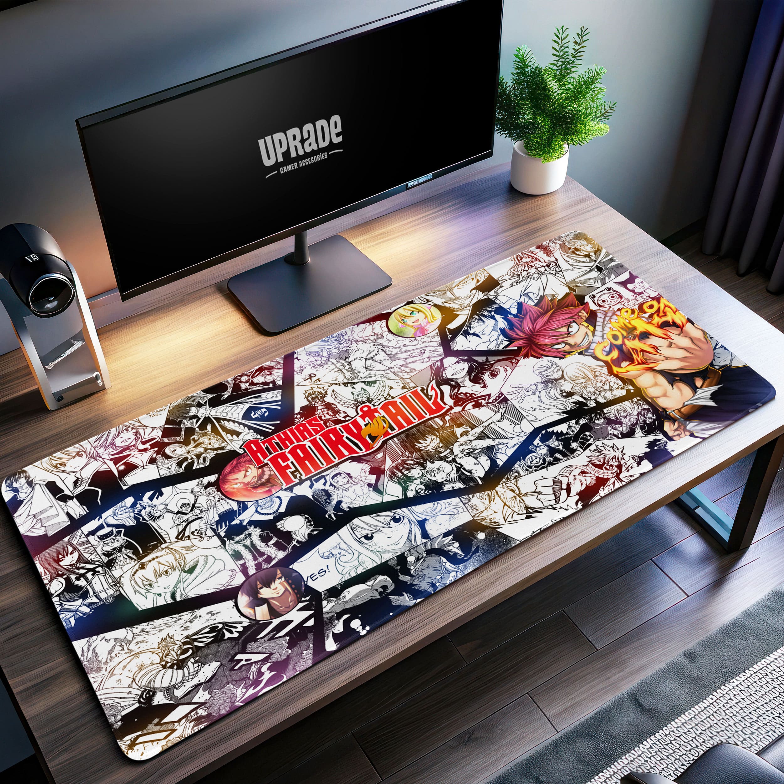 Allleftout Fairy Tail Manga Collage Desk Mat, Natsu Flame Mouse Pad