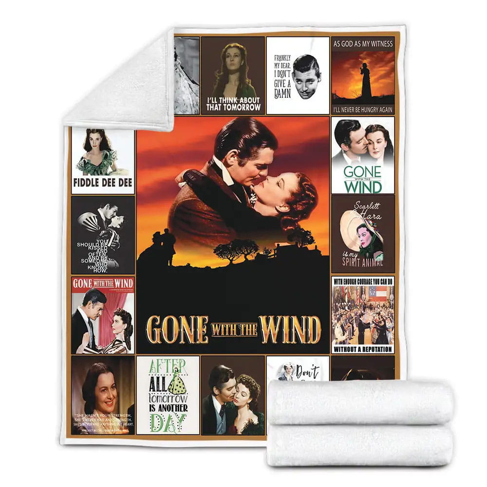 Gone With The Wind Fleece Blanket Gift For Birthday Halloween Christmas