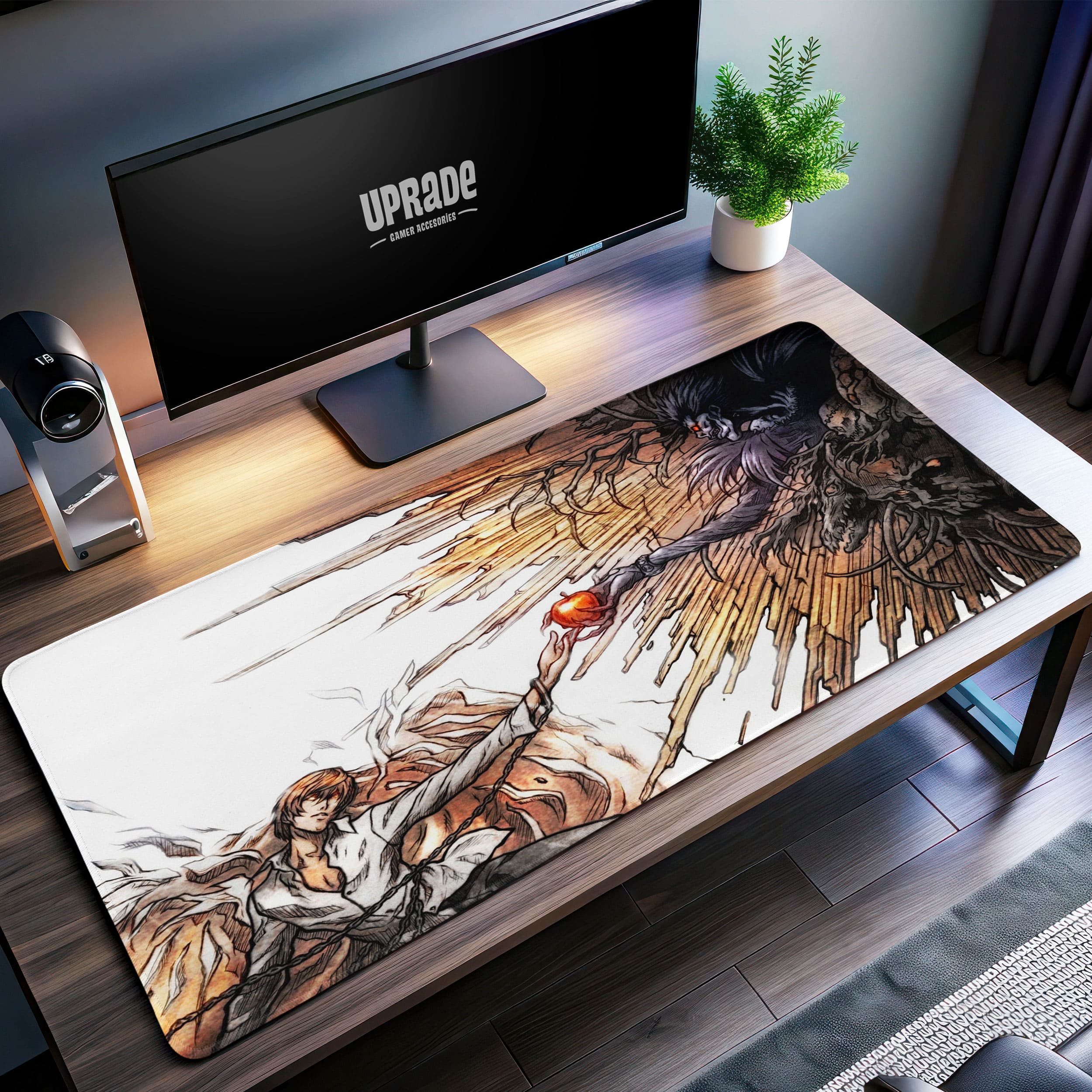 Allleftout Light And Ryuk Desk Mat, Death Note Inspired Mouse Pad