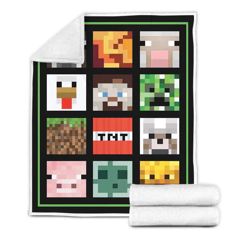 Minecraft Fleece Blanket Gift For Wife Husband
