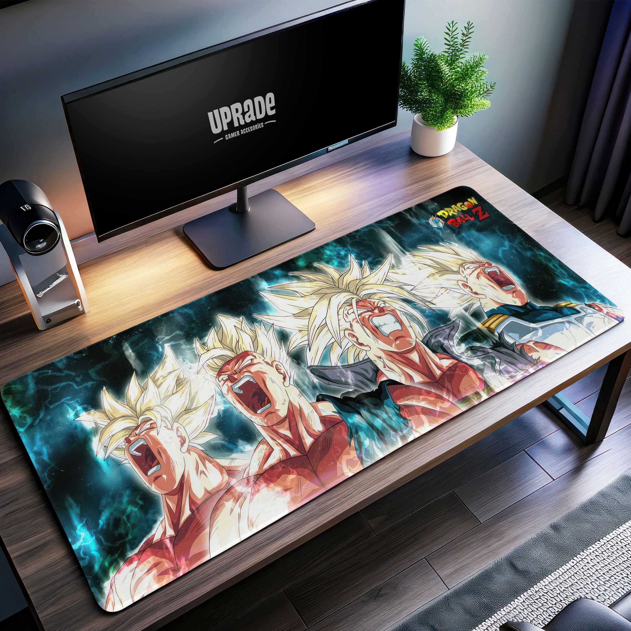 Allleftout Dragon Ball Z Super Saiyan Evolution Desk Mat, Heroic Mouse Pad