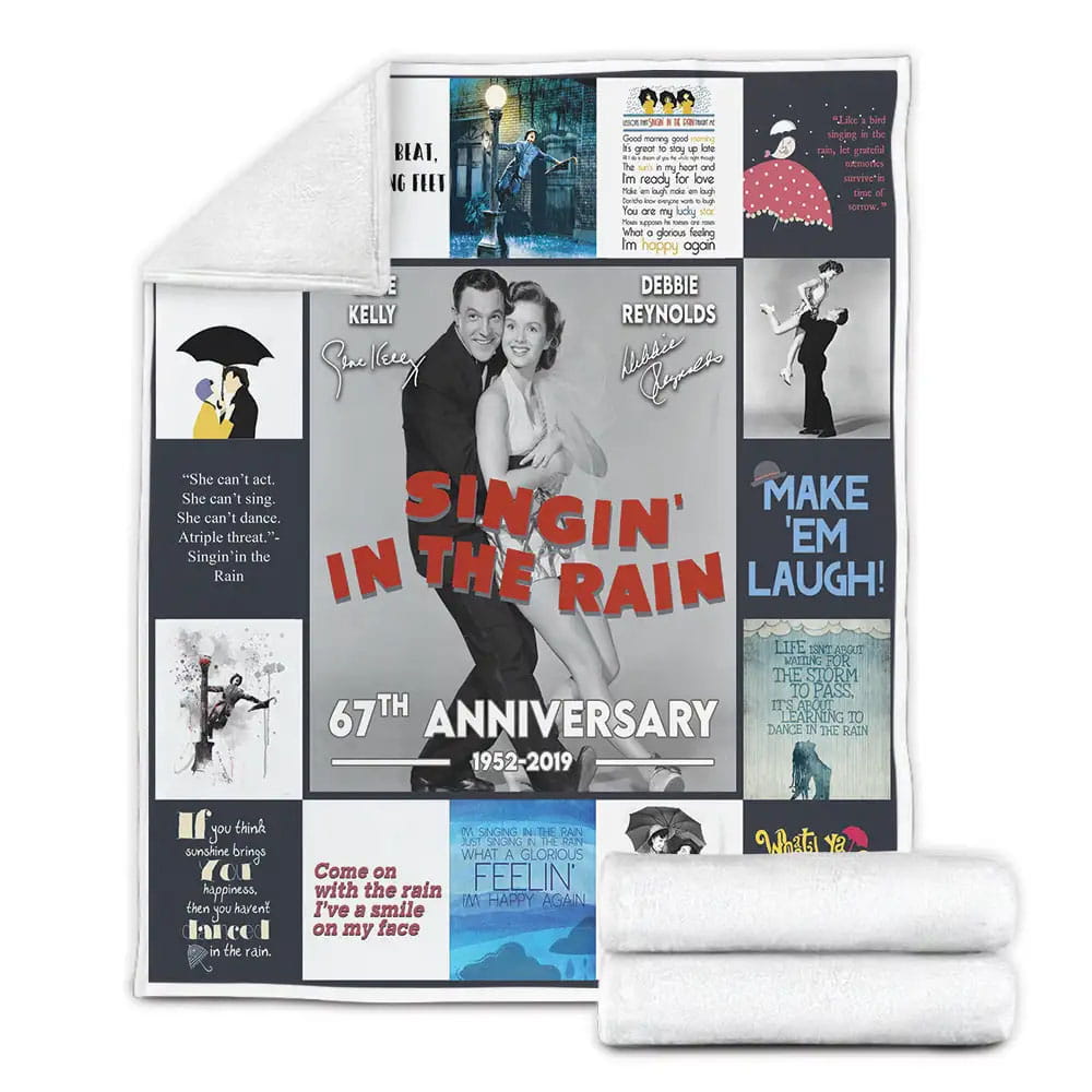 Singing In The Rain Fleece Blanket Gift For Birthday Halloween Christmas